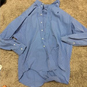 Ralph Lauren Light Blue Windowpane Button-Down Shirt